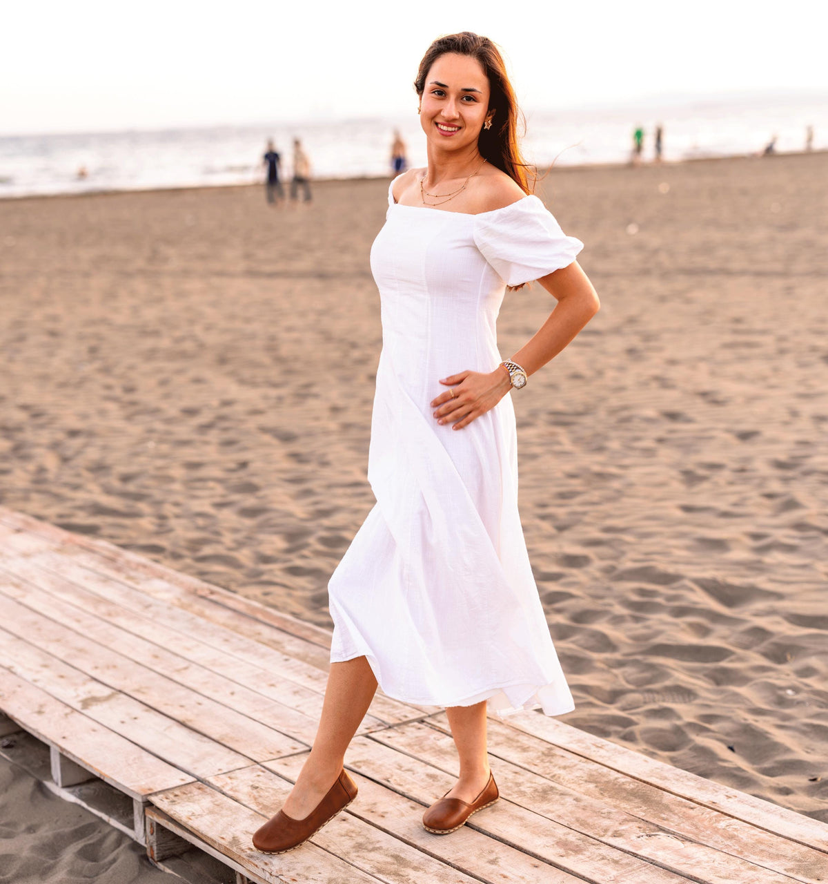 Umber women's ballet flat — wide toe box, zero-drop barefoot last
