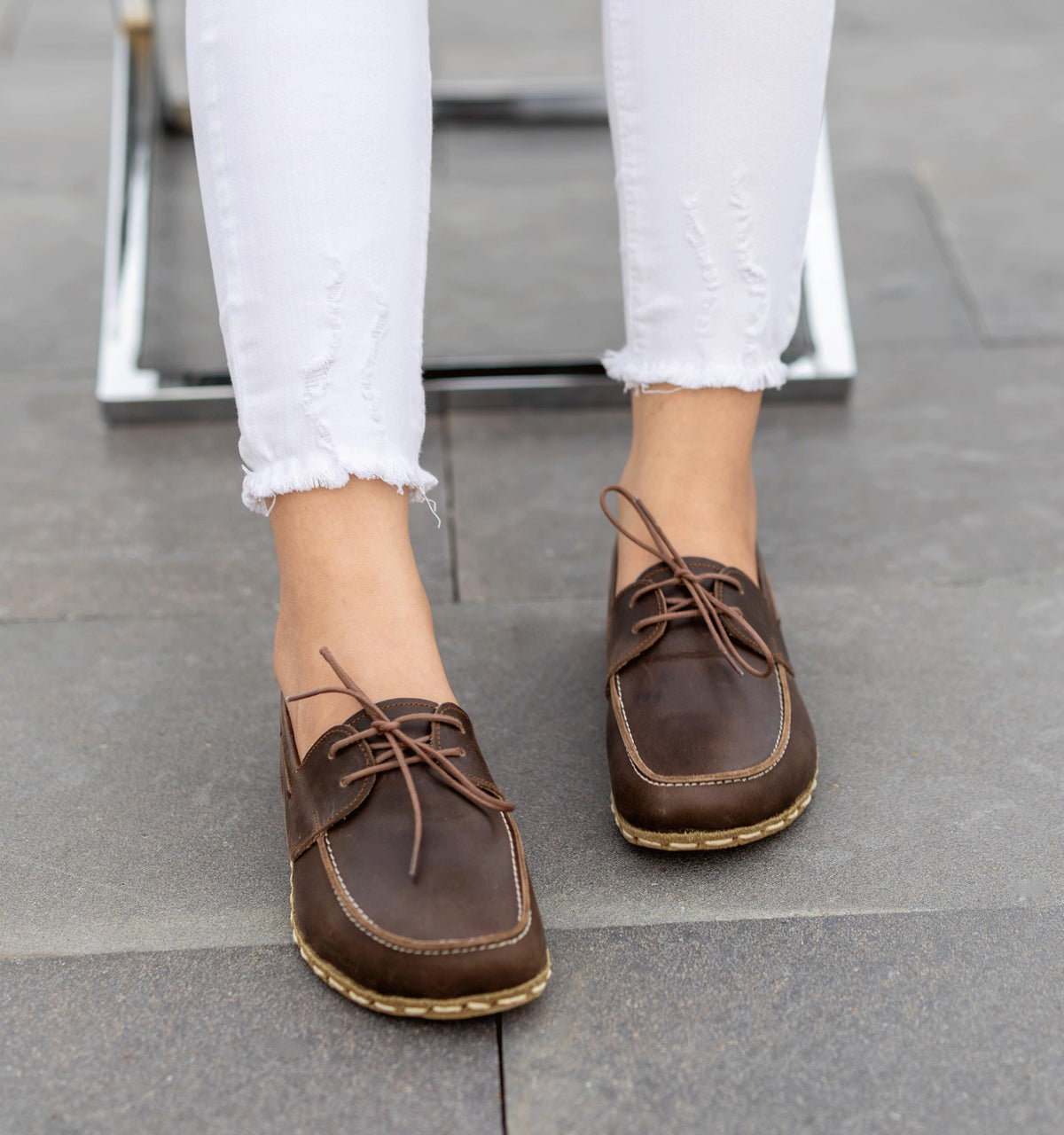 Earth women's boat shoe — wide toe box, zero-drop barefoot last