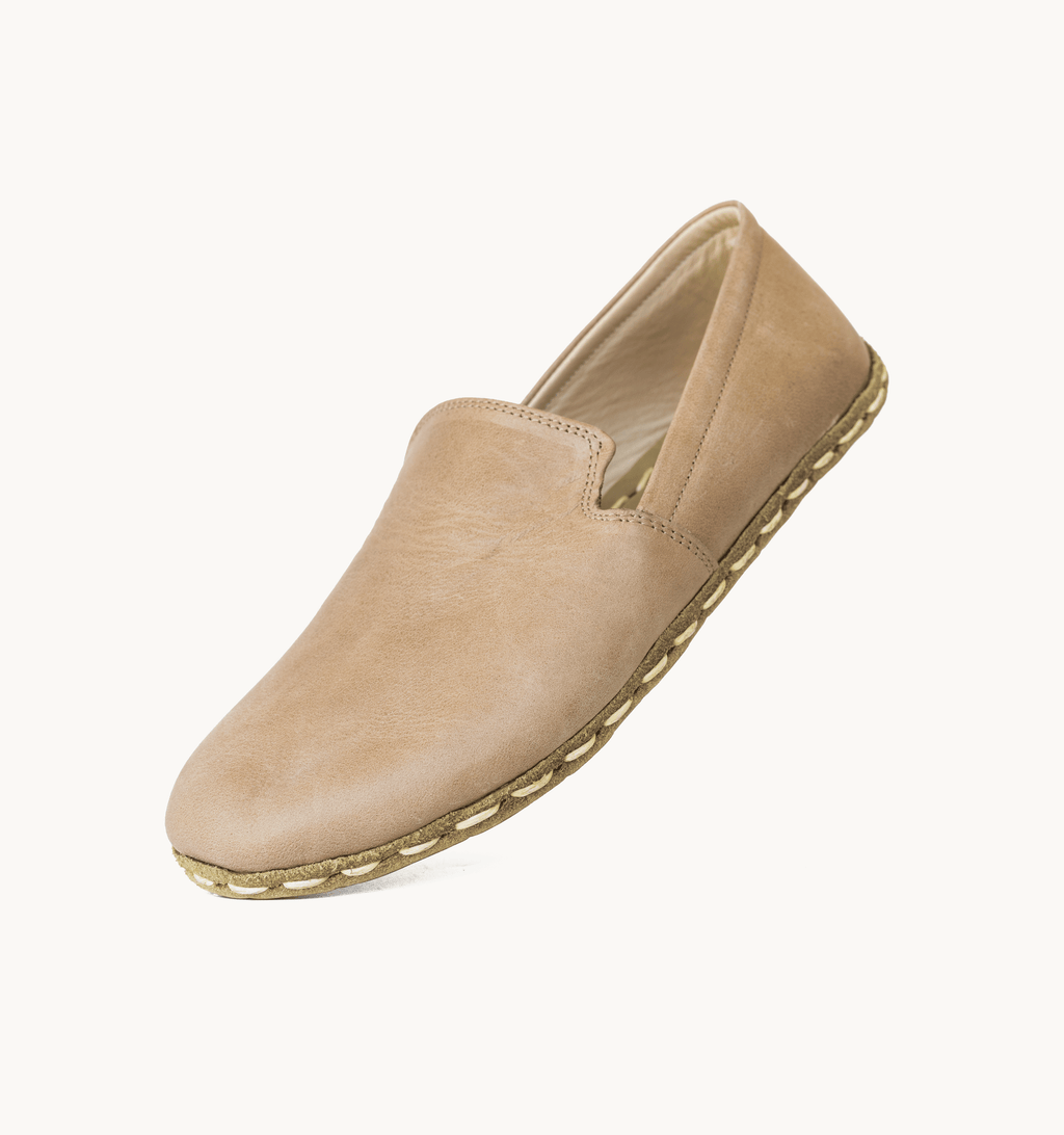 Sand women's barefoot loafer — smooth full-grain calfskin upper, hand-cut