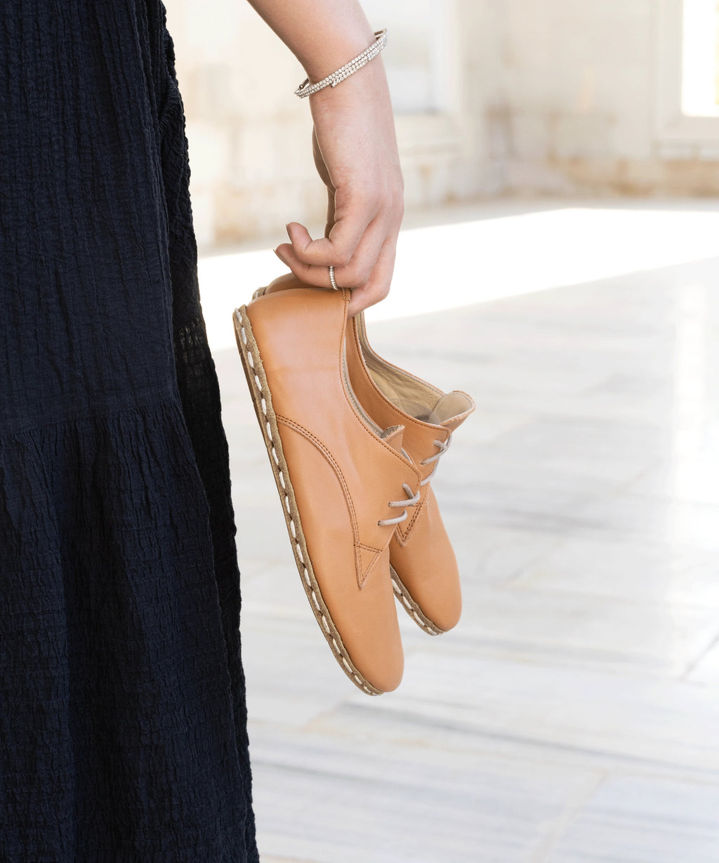 Sunset women's oxford — wide toe box, zero-drop barefoot last