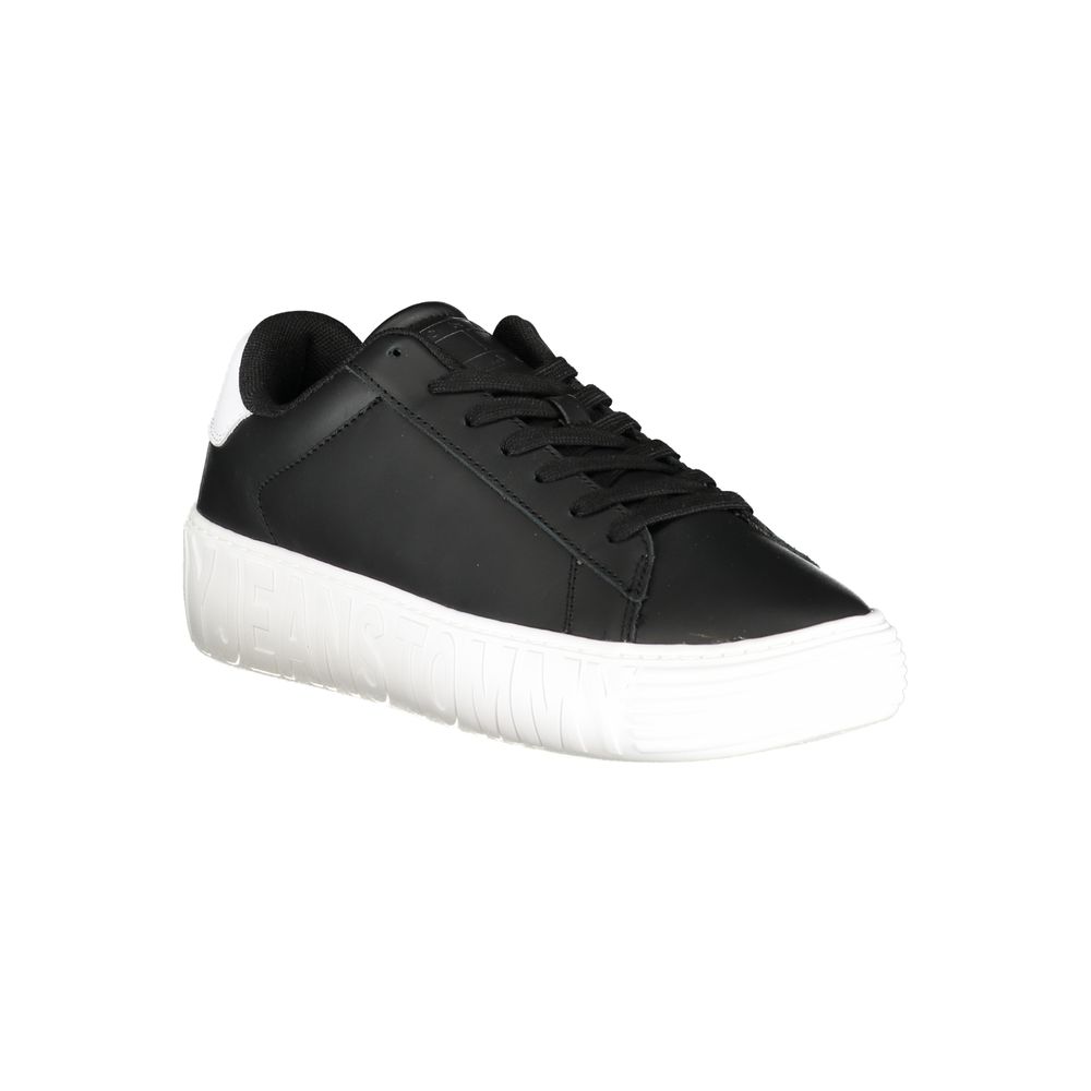 Tommy Hilfiger Black Polyurethane Men's Sneaker