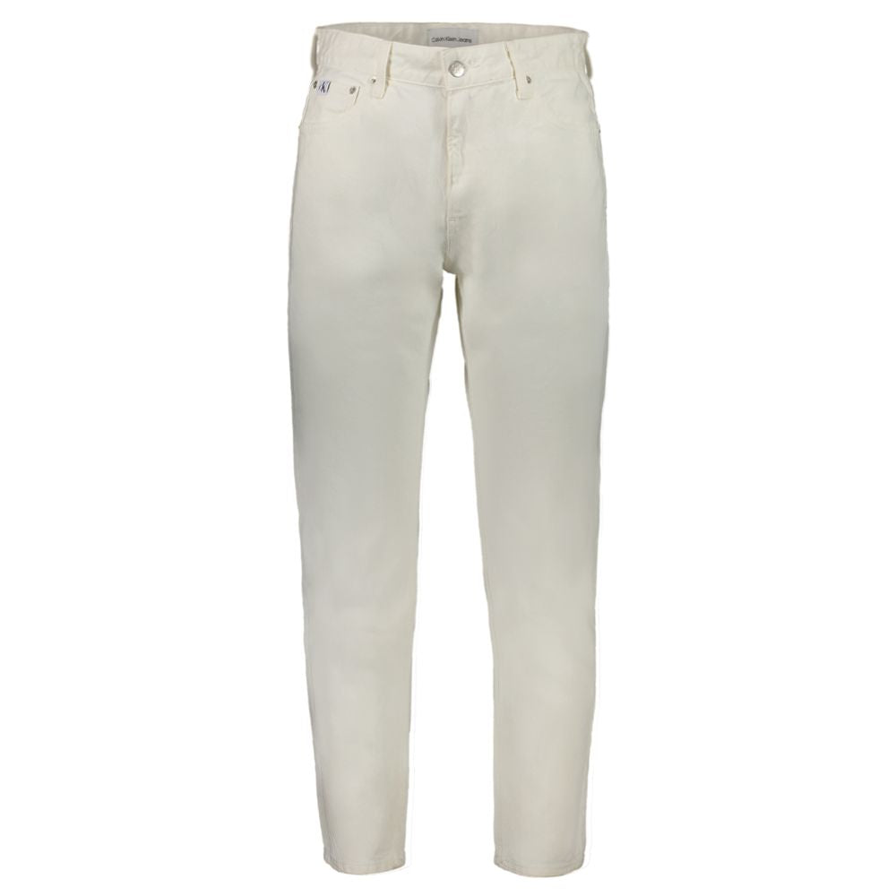 Calvin Klein White Cotton Men Jeans