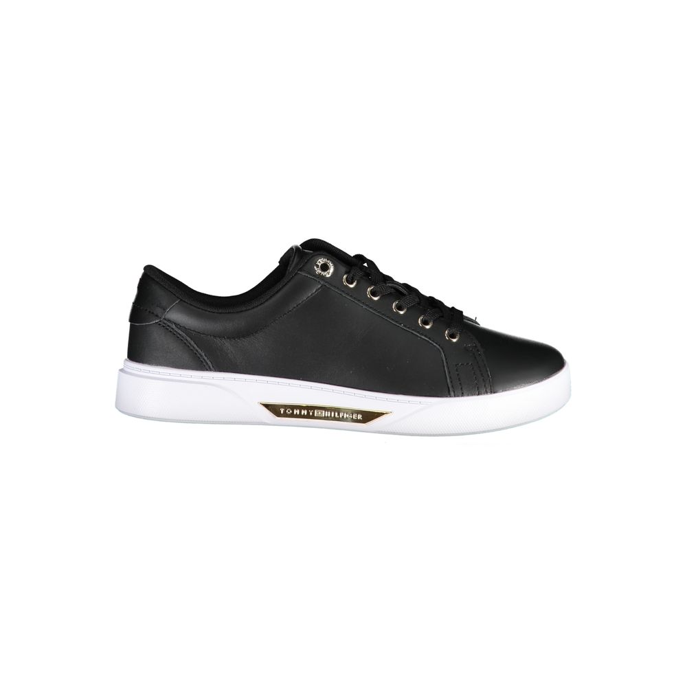 Tommy Hilfiger Black Leather Women's Sneaker
