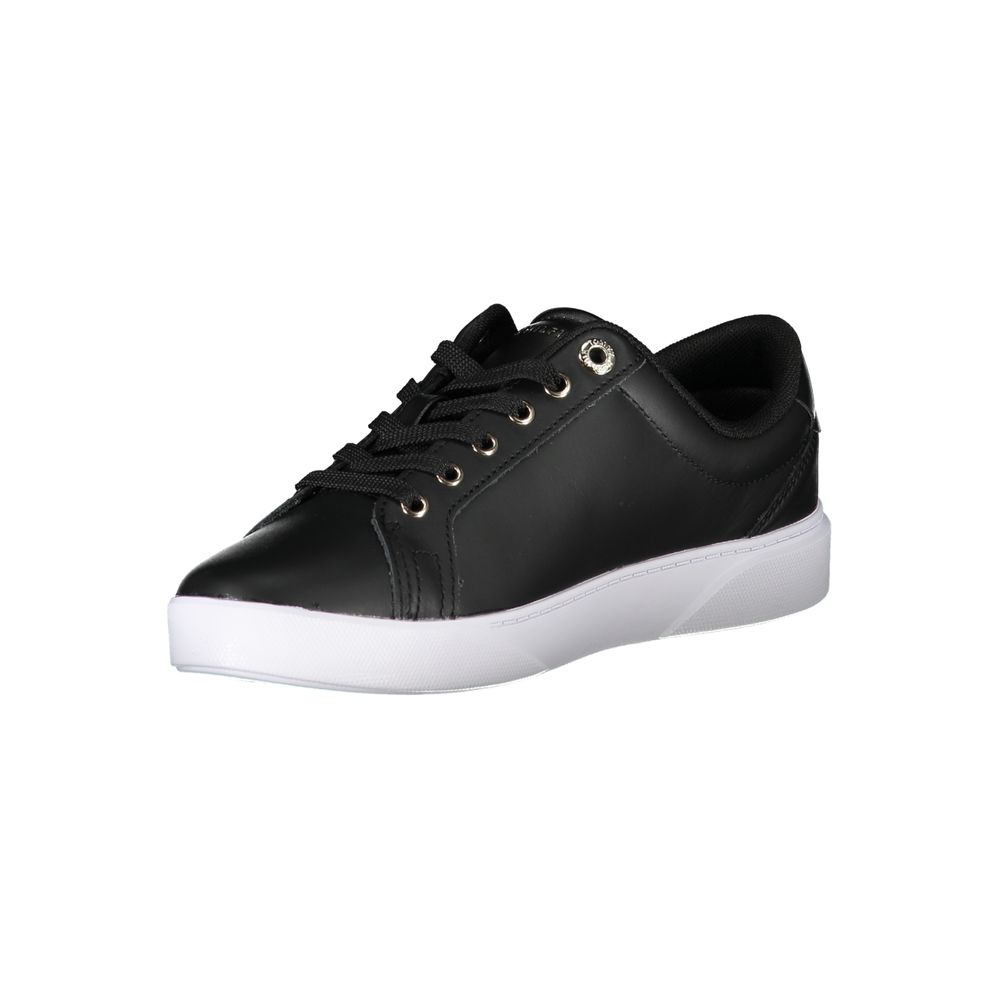 Tommy Hilfiger Black Leather Women's Sneaker