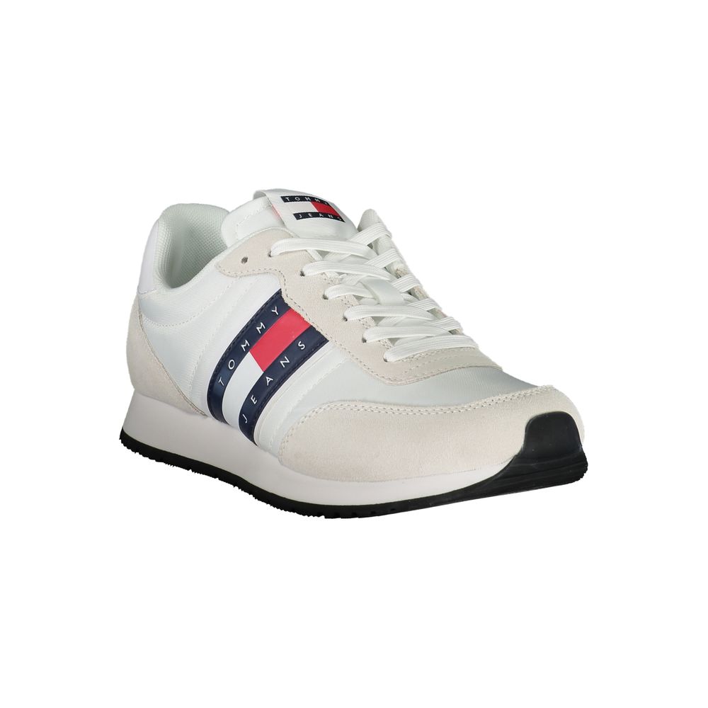Tommy Hilfiger White Beige Polyester Men's Sneaker