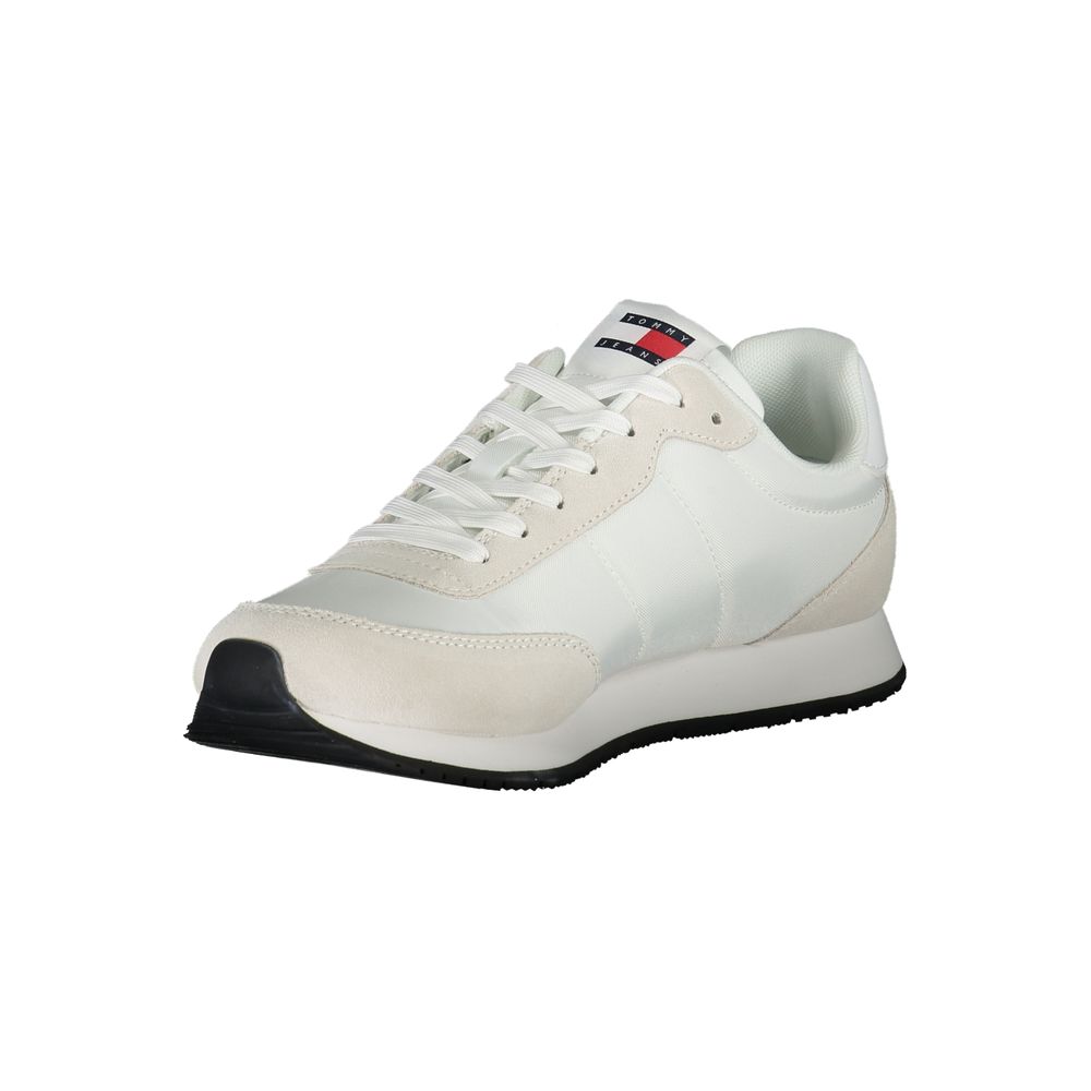 Tommy Hilfiger White Beige Polyester Men's Sneaker