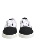 Dolce & Gabbana Black Cotton Canvas Lace Up Men's Sneakers Shoes