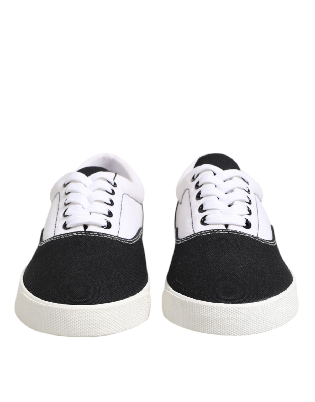 Dolce & Gabbana Black Cotton Canvas Lace Up Men's Sneakers Shoes