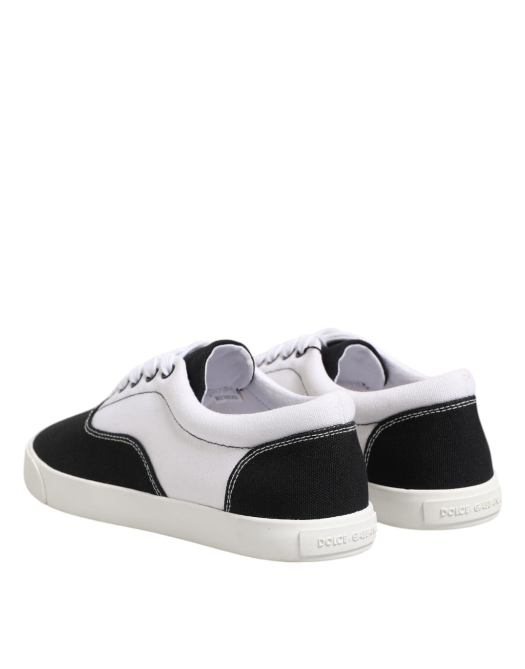 Dolce & Gabbana Black Cotton Canvas Lace Up Men's Sneakers Shoes