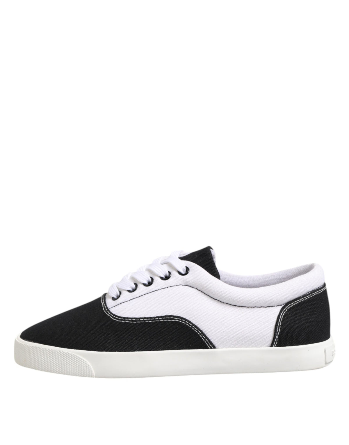 Dolce & Gabbana Black Cotton Canvas Lace Up Men's Sneakers Shoes