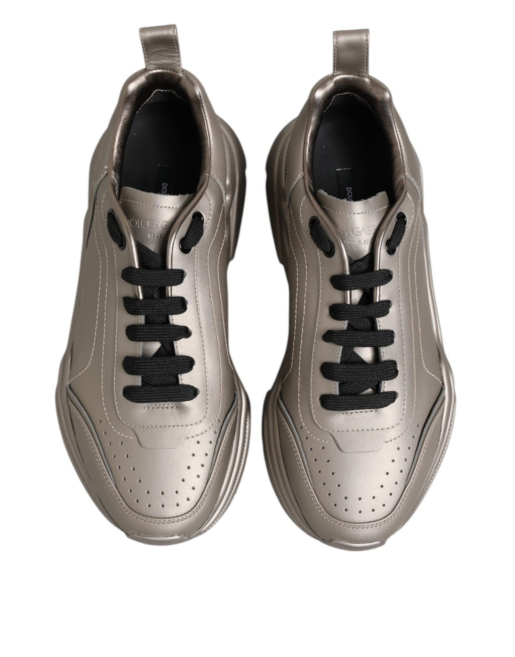 Dolce & Gabbana Silver DAYMASTER Leather Men's Sneakers Shoes