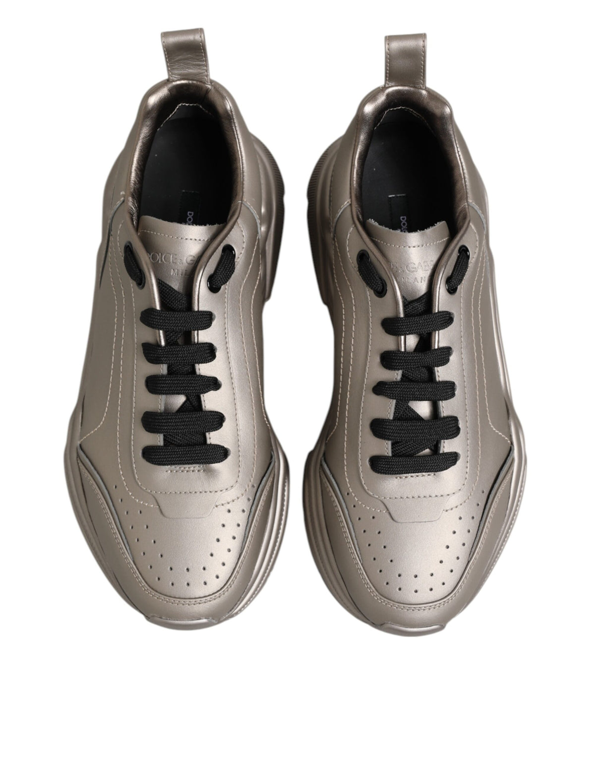Dolce & Gabbana Silver DAYMASTER Leather Men's Sneakers Shoes
