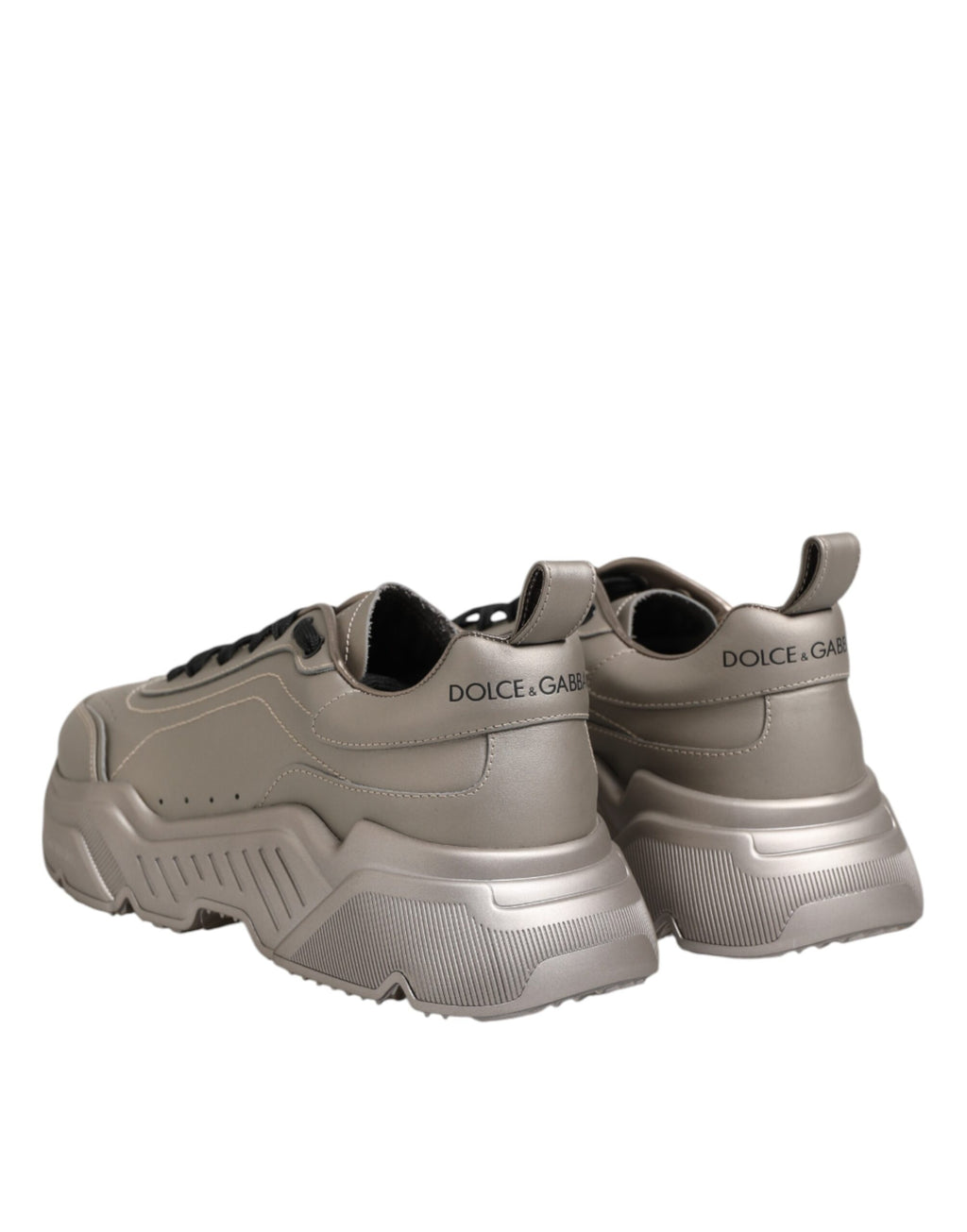 Dolce & Gabbana Silver DAYMASTER Leather Men's Sneakers Shoes