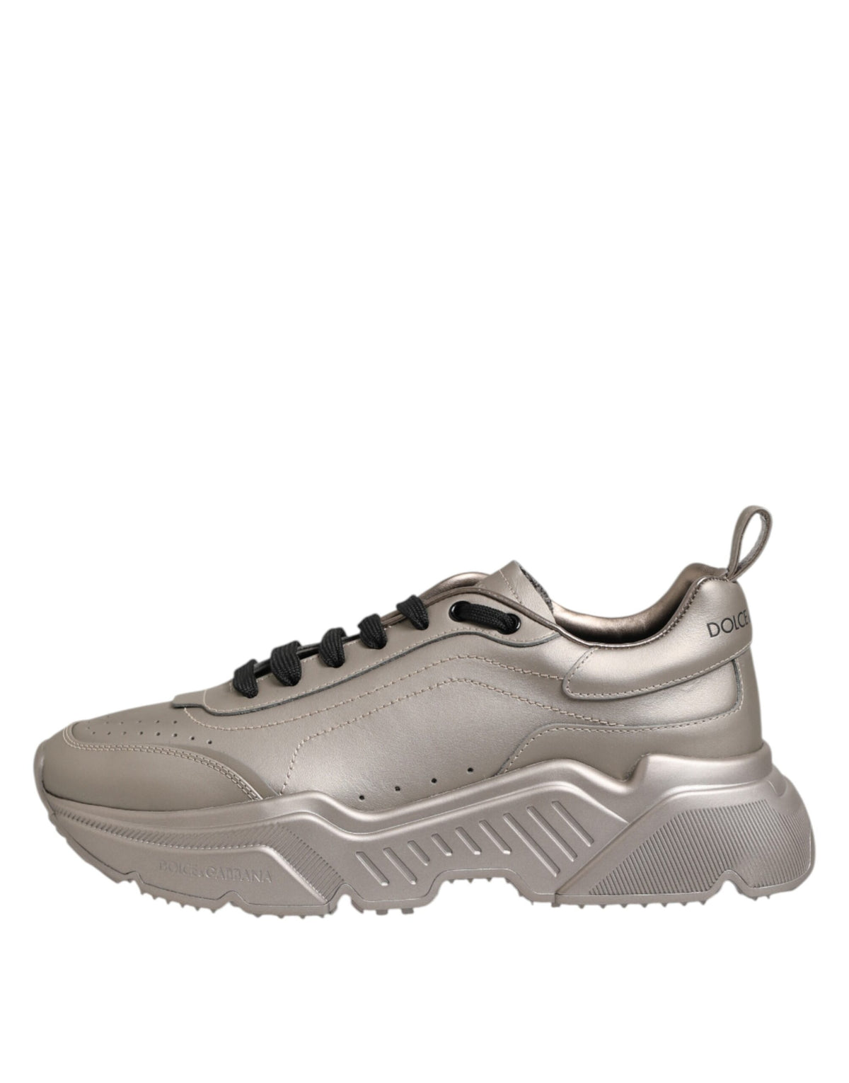 Dolce & Gabbana Silver DAYMASTER Leather Men's Sneakers Shoes