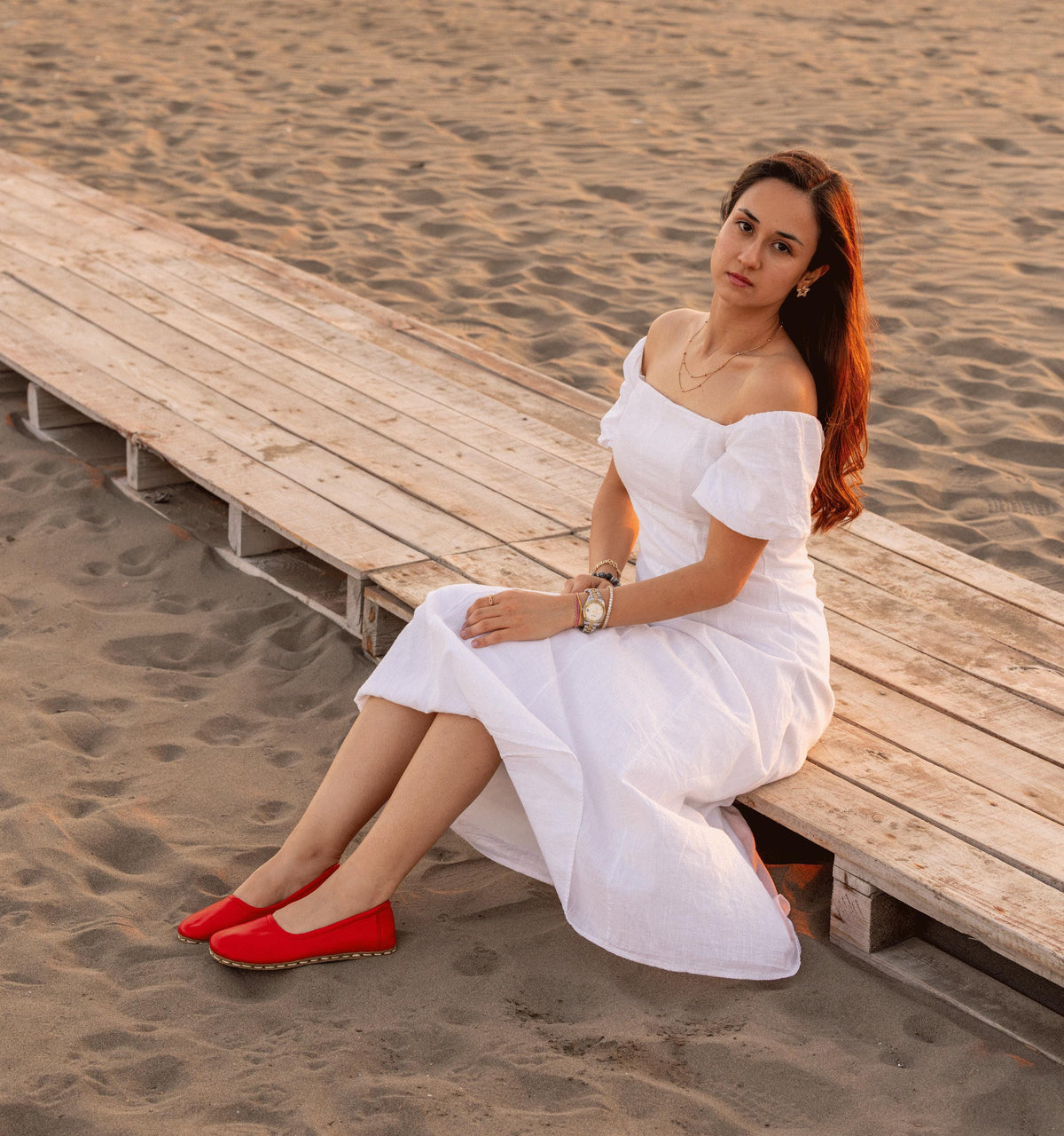 Crimson women's ballet flat — wide toe box, zero-drop barefoot last