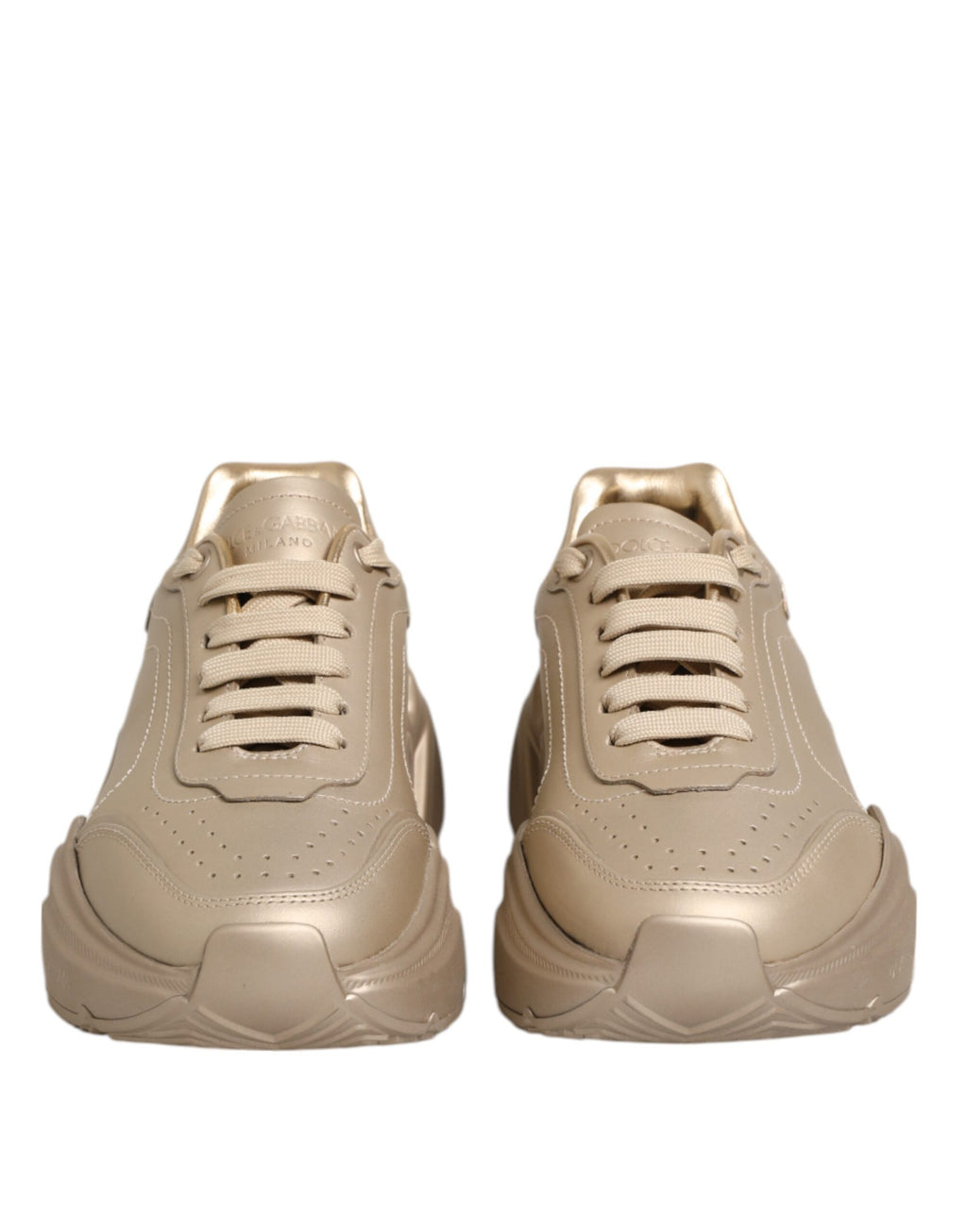 Dolce & Gabbana Gold Leather Daymaster Women's Sneaker Shoes
