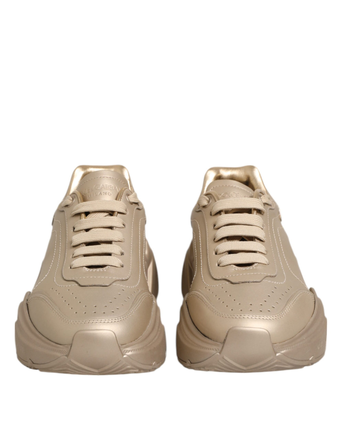 Dolce & Gabbana Gold Leather Daymaster Women's Sneaker Shoes