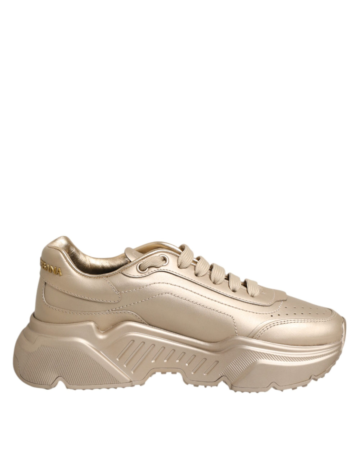 Dolce & Gabbana Gold Leather Daymaster Women's Sneaker Shoes
