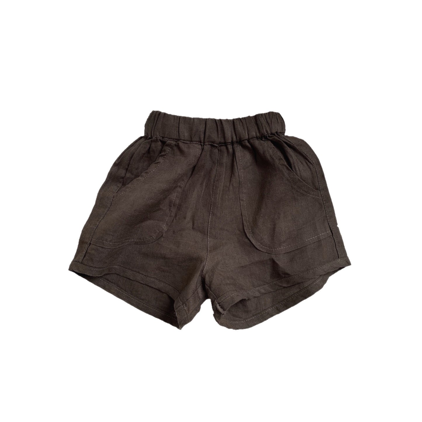 Linen large pocket shorts