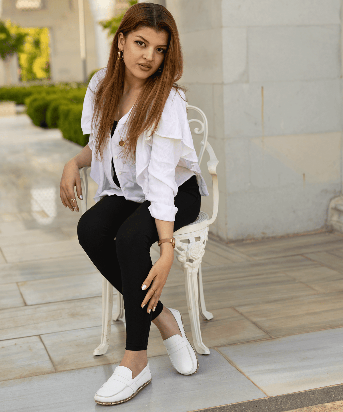 Cloud barefoot penny loafer for women — buffalo leather sole with copper grounding rivet