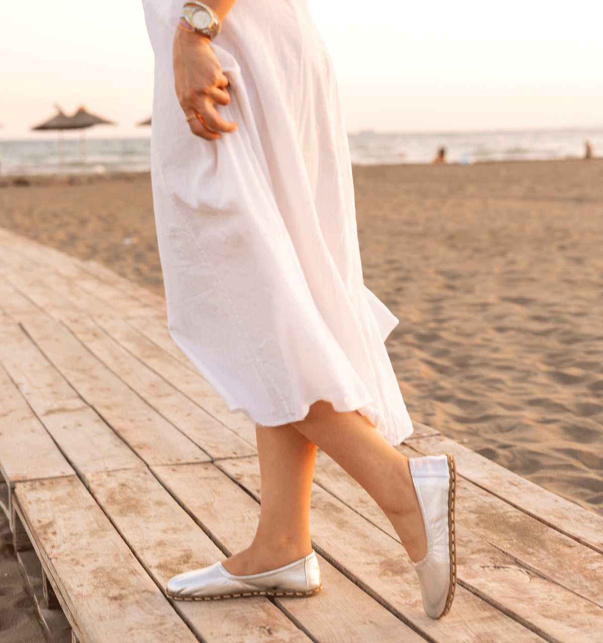 Moonlight barefoot ballet flat for women — buffalo leather sole with copper grounding rivet