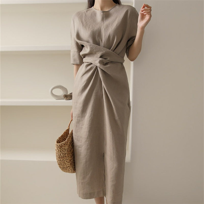 Vistora Irregular linen skirt with waistband