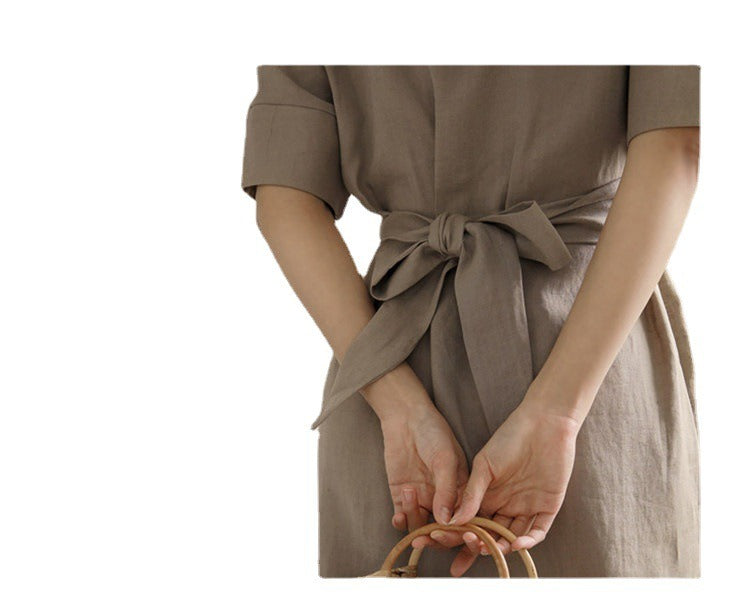 Vistora Irregular linen skirt with waistband