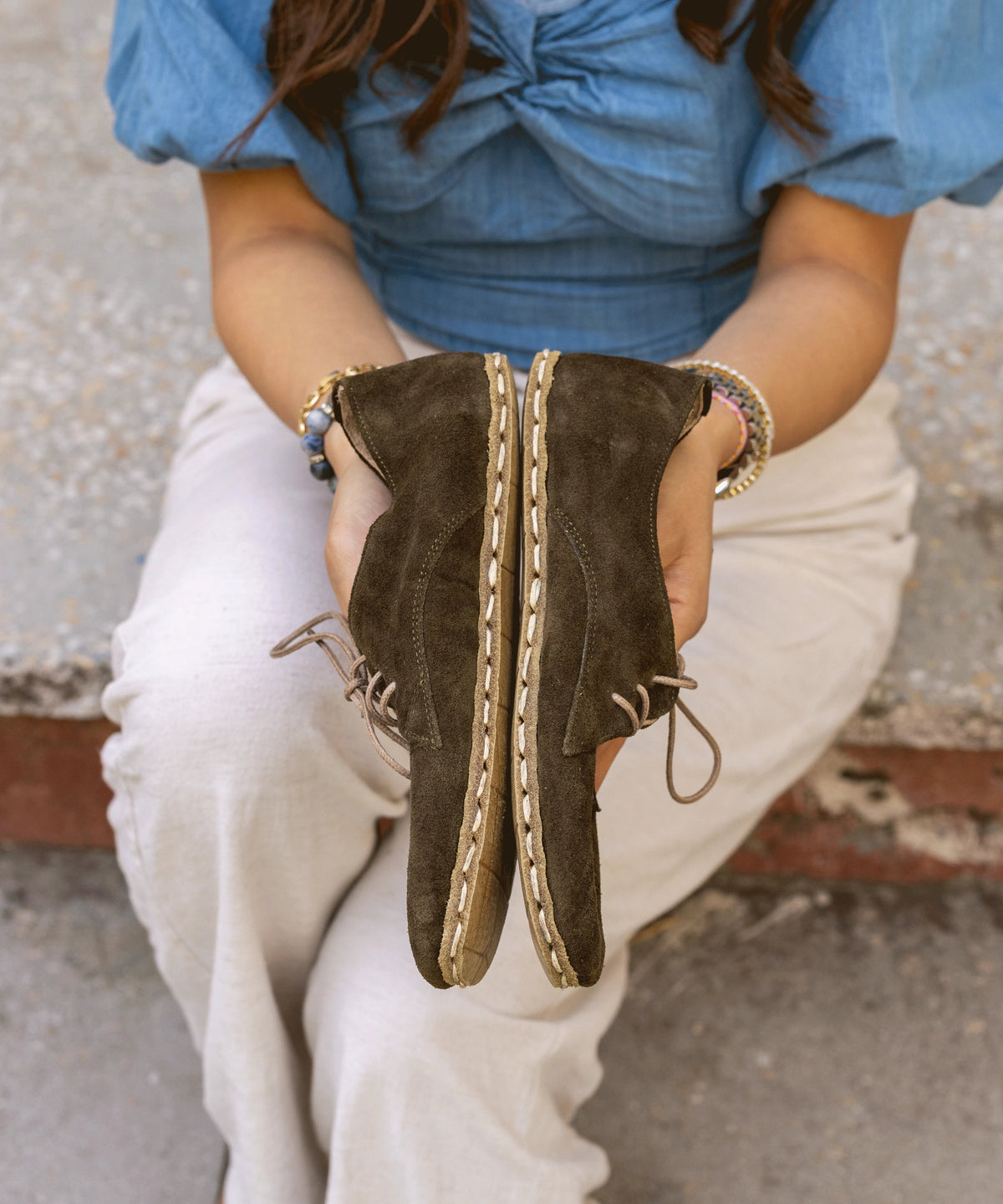 Moss women's barefoot oxford — smooth full-grain calfskin upper, hand-cut