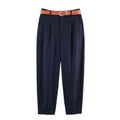 Commuter linen pleated belt pants