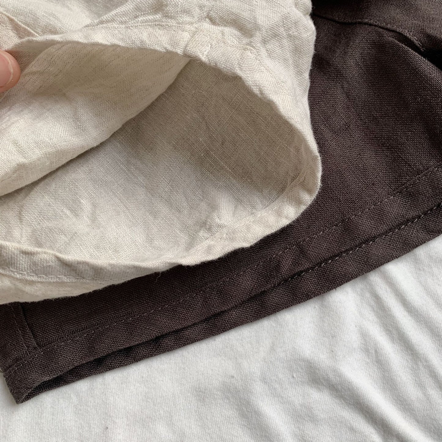 Linen large pocket shorts