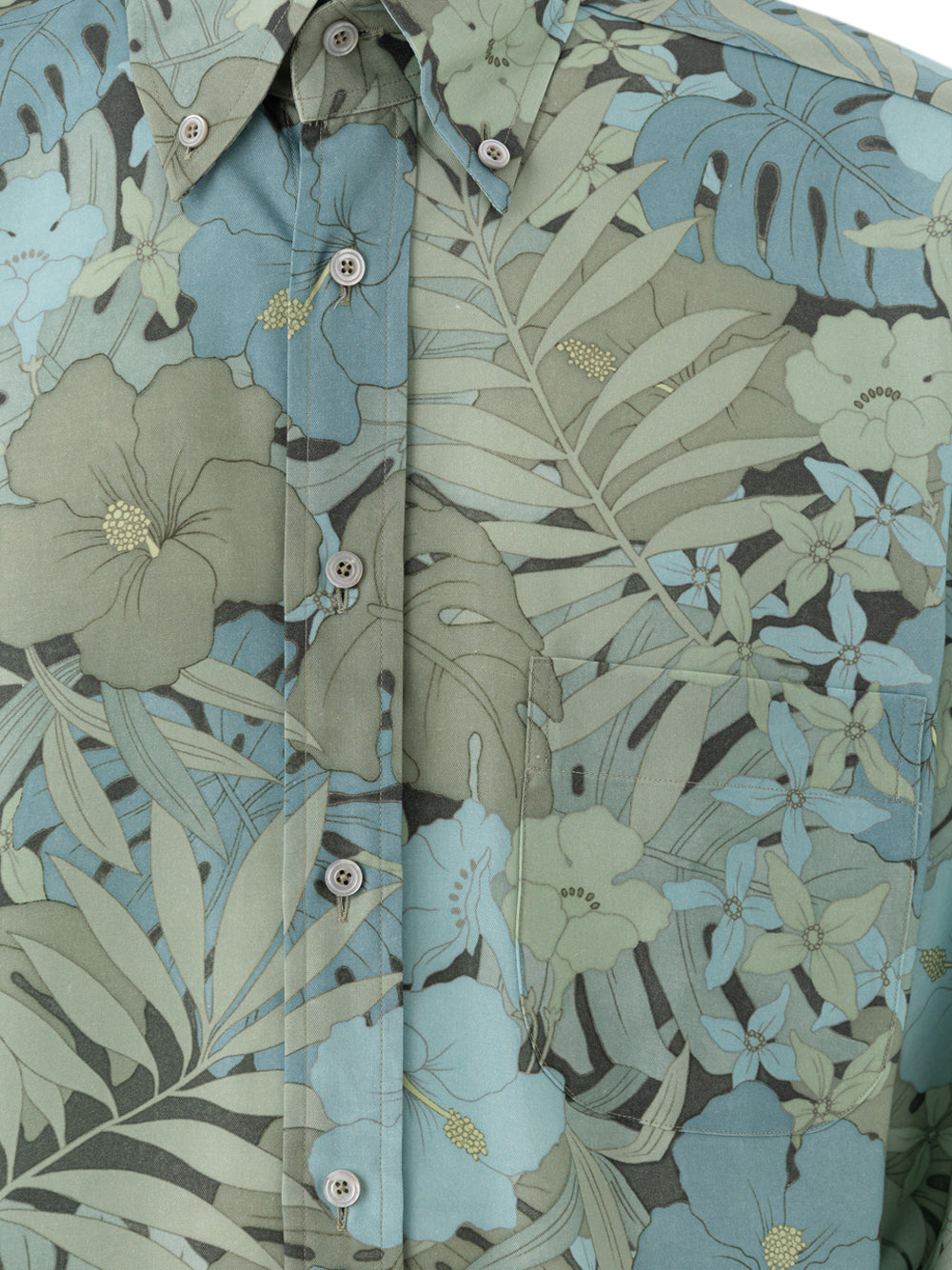 Tom Ford Floral Print Shirt in Light Blue