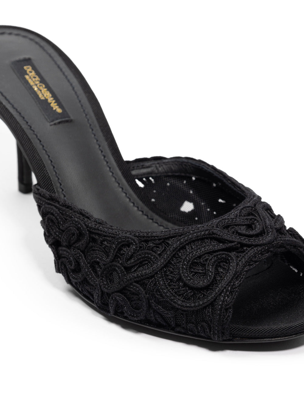 Dolce & Gabbana Cordonet Embroidery Heel Slipper