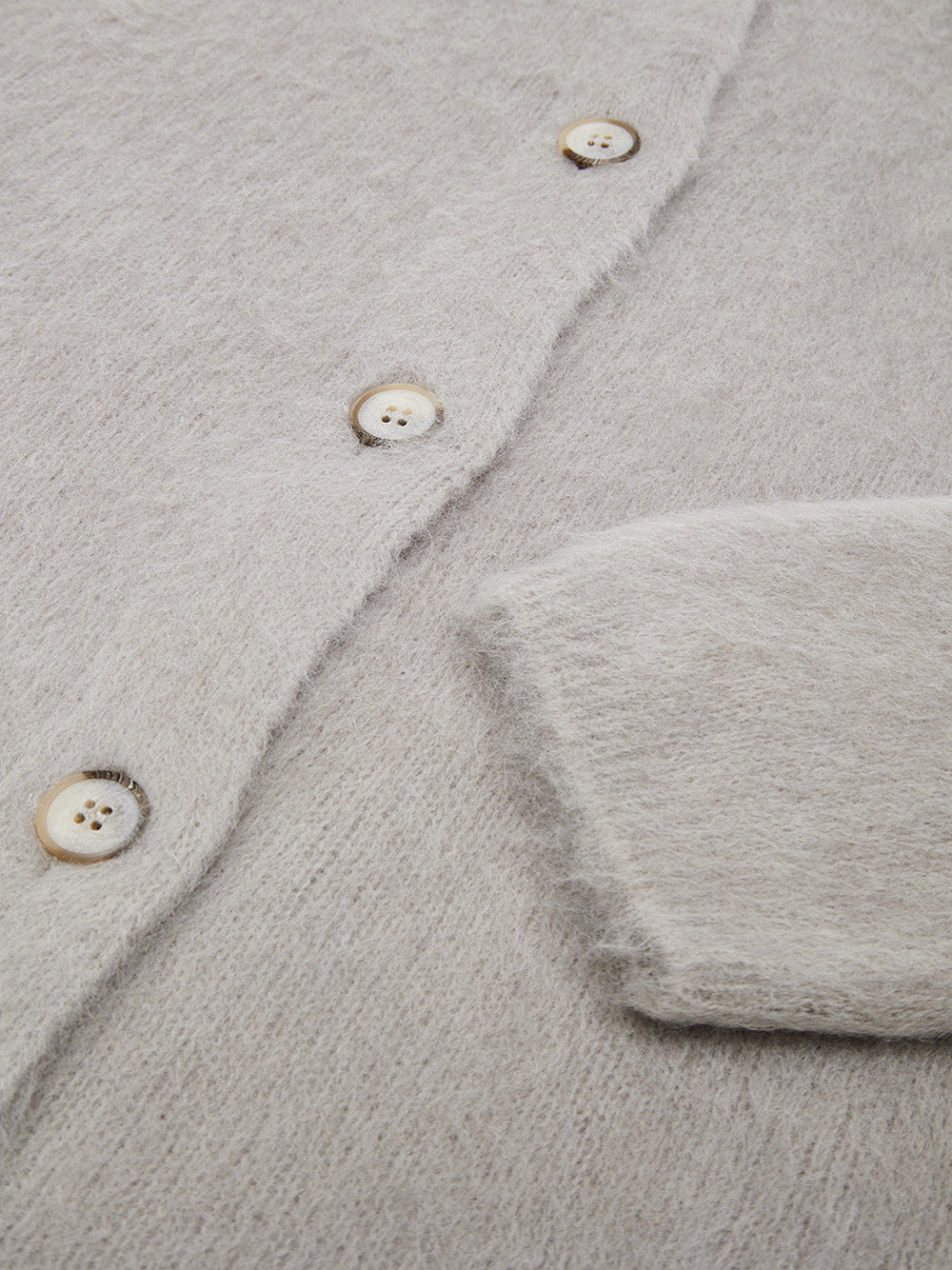 Mandarin Collar Cardigan in Gran Sasso Dove Grey
