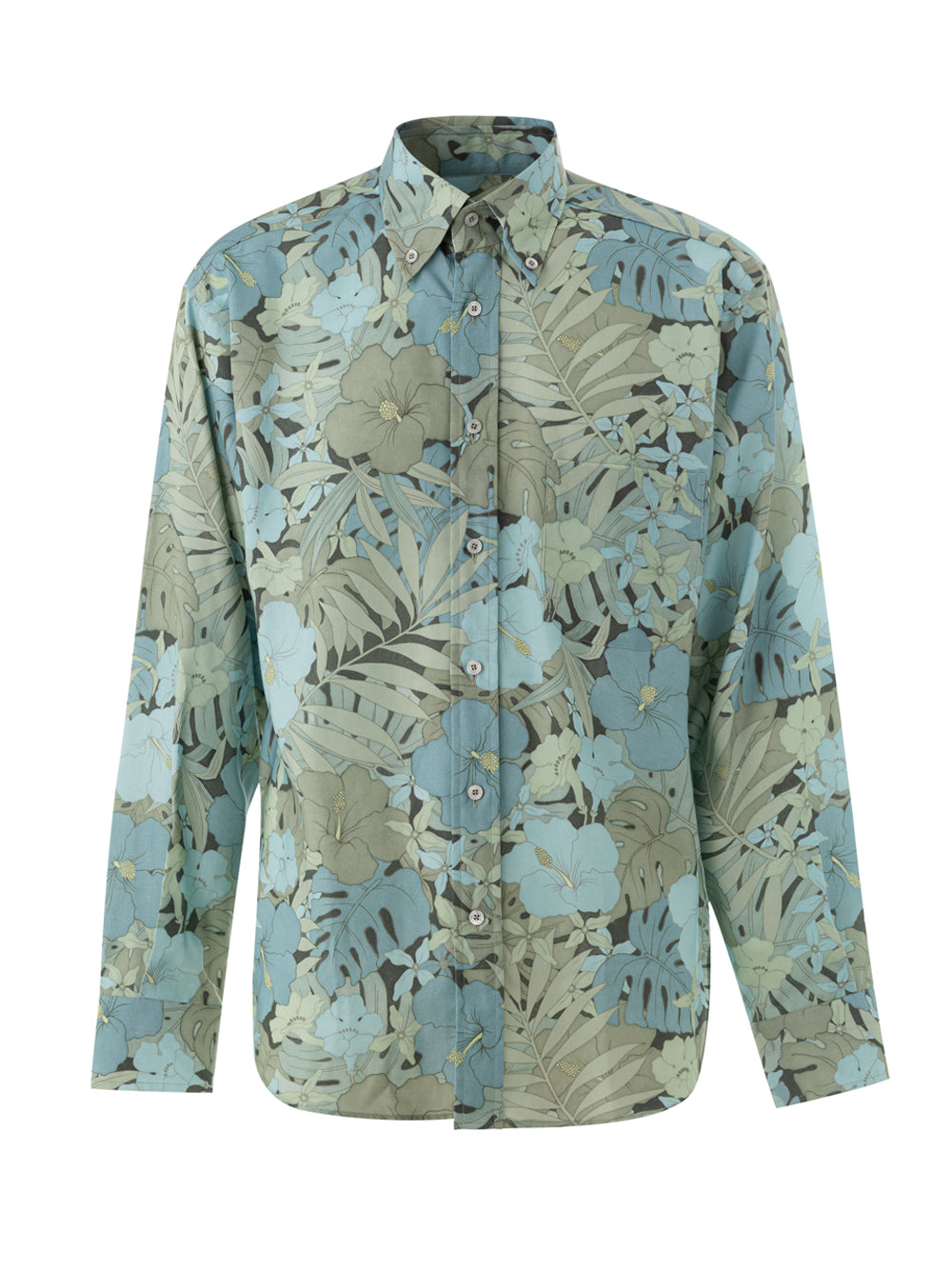 Tom Ford Floral Print Shirt in Light Blue