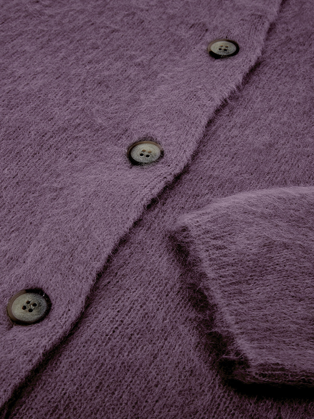 Mandarin Collar Cardigan in Gran Sasso Bordeaux.