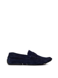 Bally Blue Suede Loafers with Logo
