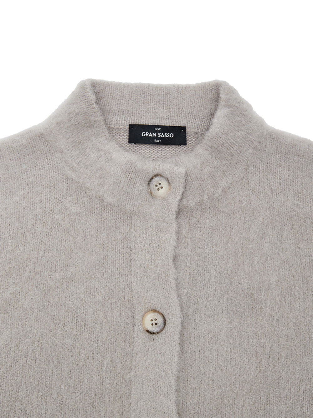 Mandarin Collar Cardigan in Gran Sasso Dove Grey