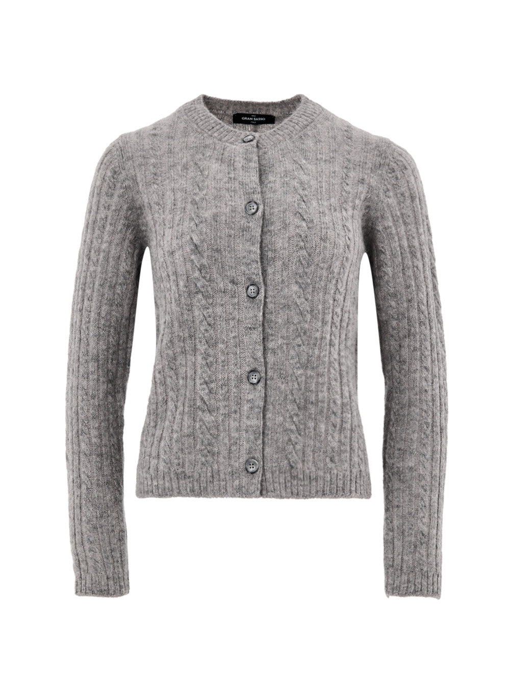 Cable-knit cardigan in Gran Sasso Grey