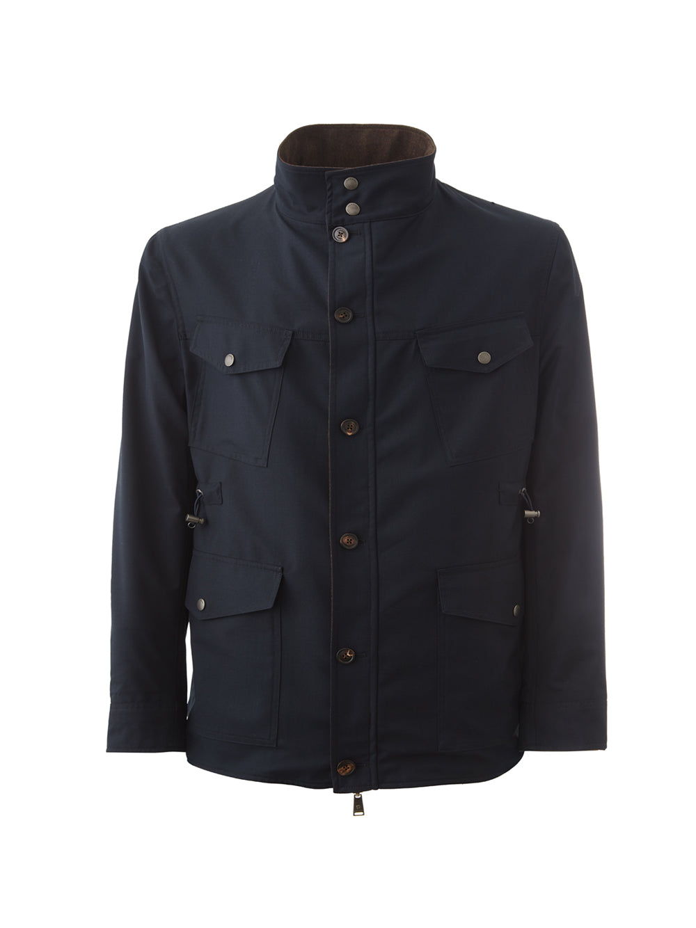 Lardini reversible jacket in blue/brown