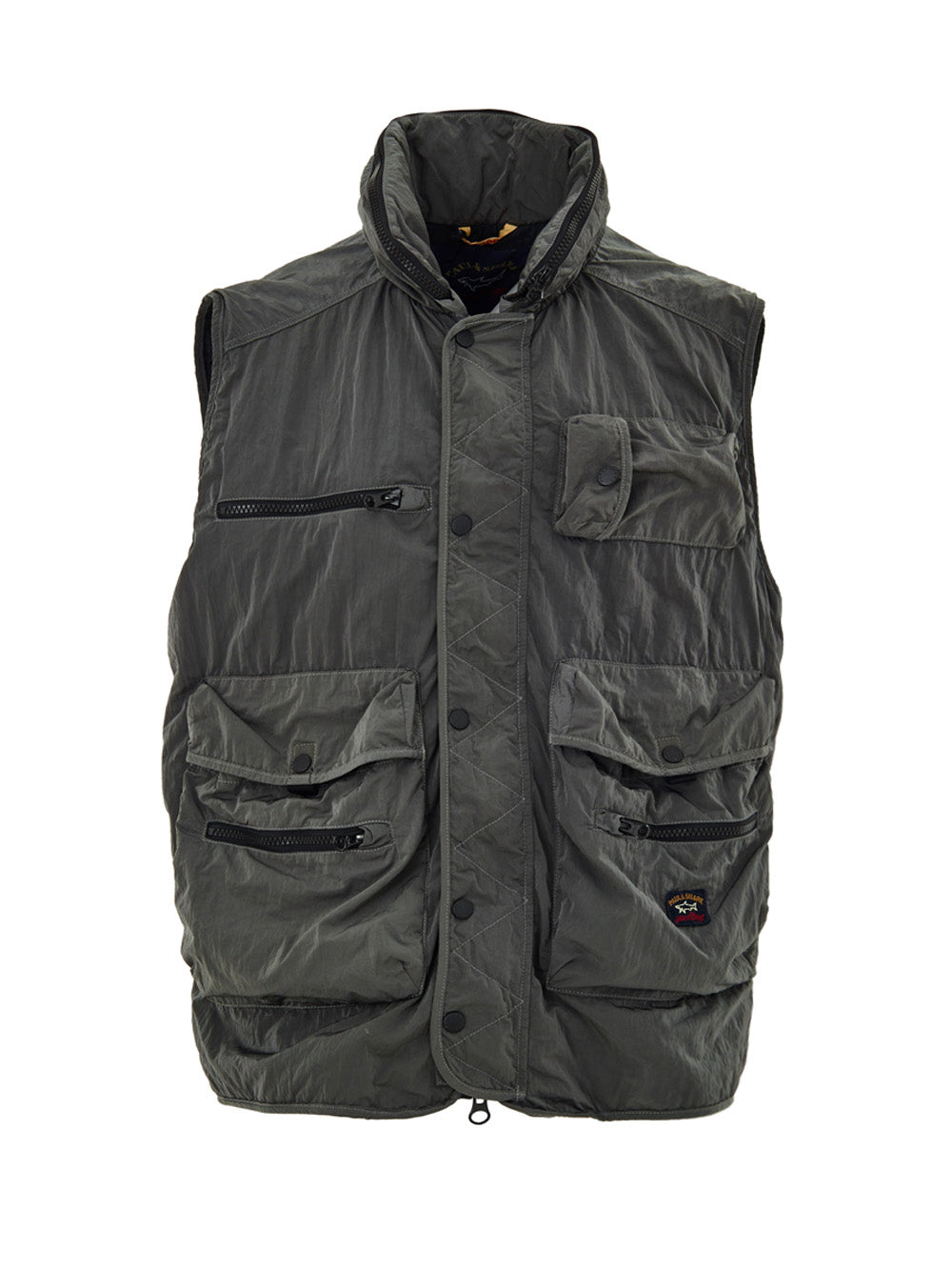 Paul & Shark Technical Fabric Sleeveless Jacket in Gray