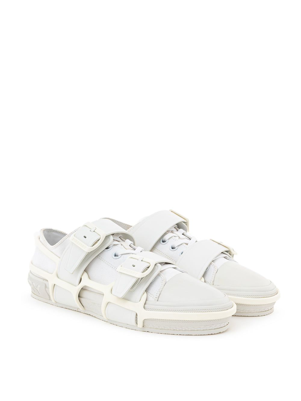 Burberry White Canvas Sneaker with Rubber Outer Frame