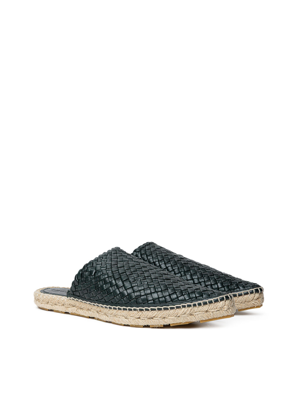 Bottega Veneta Dark Green Intreccio Lagoon Espadrilles