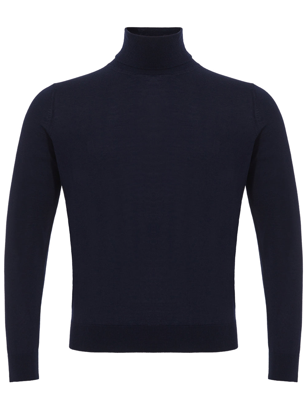 Navy Blue Cashmere and Silk Turtleneck Colombo