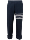 Thom Browne Men Cigarette Trousers Blue