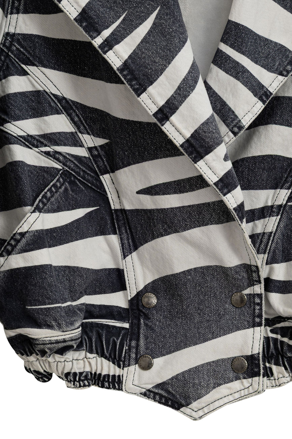 Retrofête Black/White Denim Short Jacket.