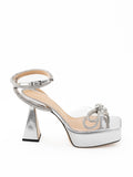 Mach & Mach Women Platform Heeled Sandals Silver