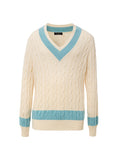 Gran Sasso White/Light Blue College Sweater