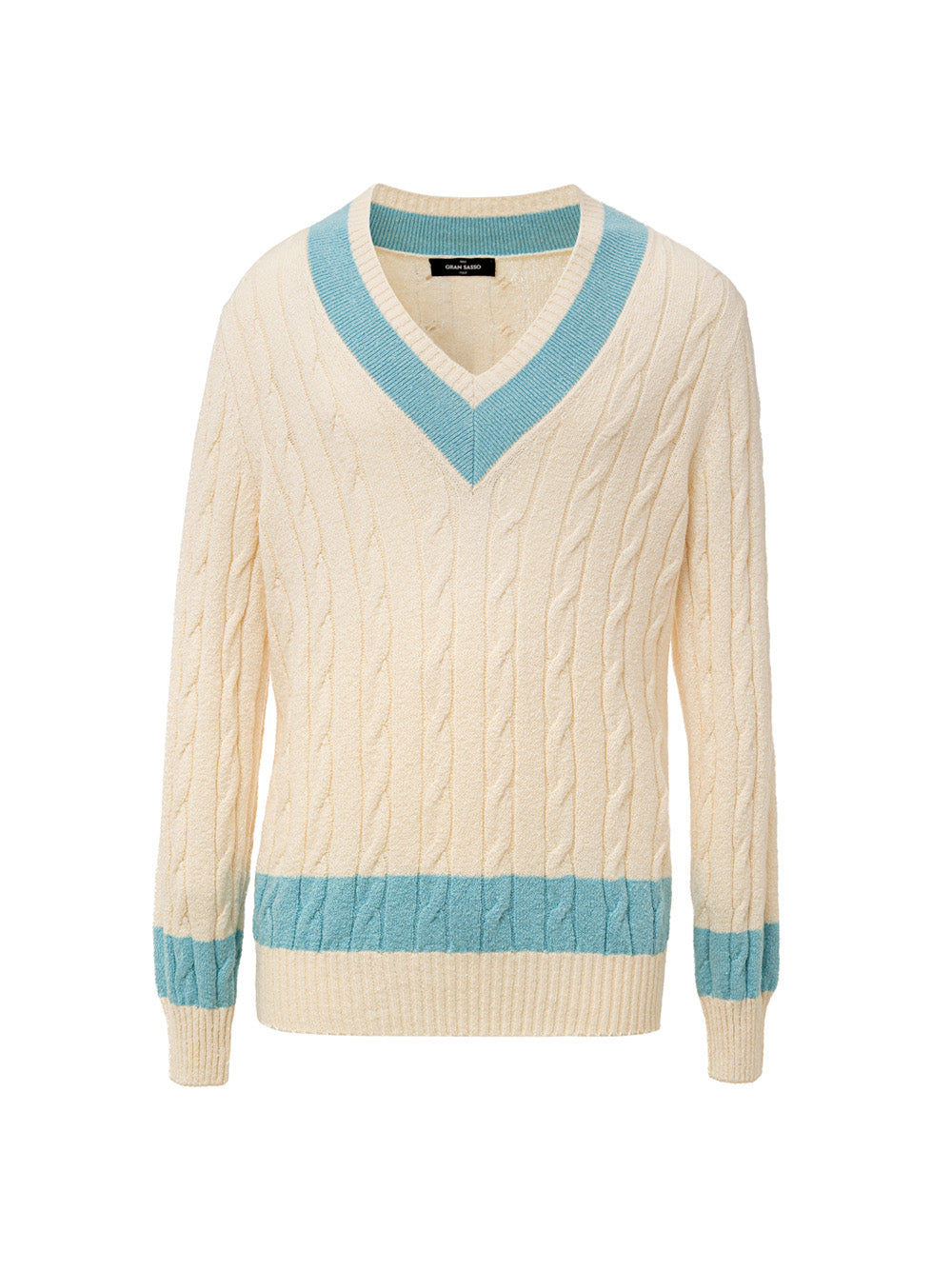 Gran Sasso White/Light Blue College Sweater