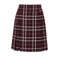 Dolce & Gabbana Bordeaux Pleated Tartan Skirt