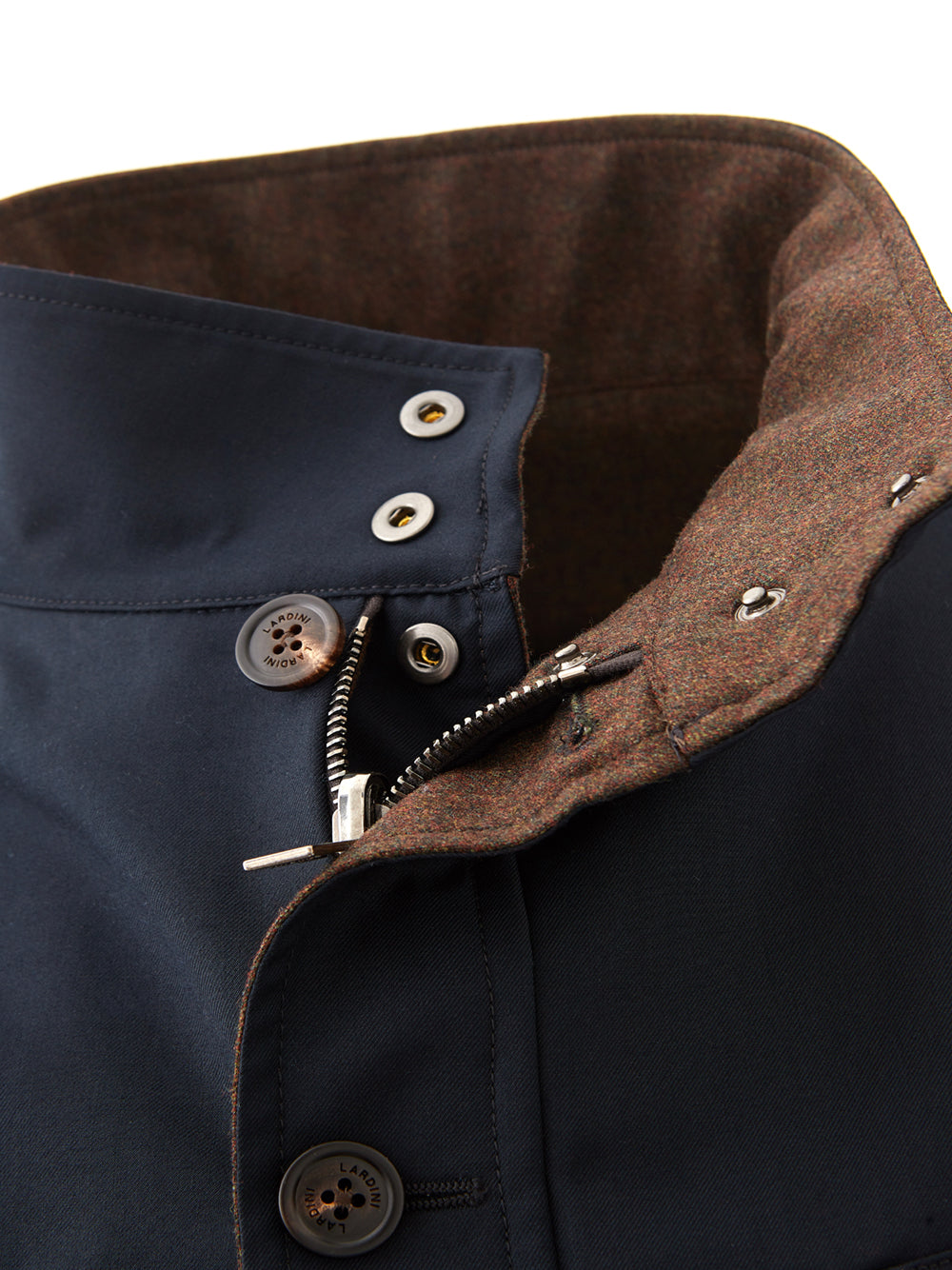 Lardini reversible jacket in blue/brown